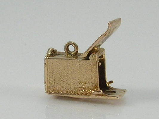 Vintage 3D 9ct Gold Greyhound in Trap Racing Charm Movable  H/MK 1963