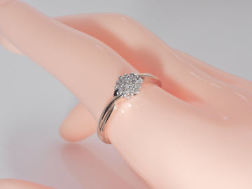 Vintage 9ct Gold Diamond Cluster Ring  H/MK