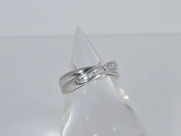 Vintage 9ct White Gold Diamond Twist Band Ring  H/MK