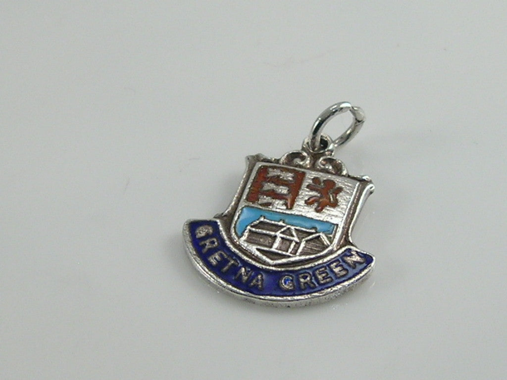Vintage Silver Gretna Green Travel Shield Charm