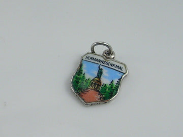Vintage Silver Hermannsdenkmal Travel Shield Charm