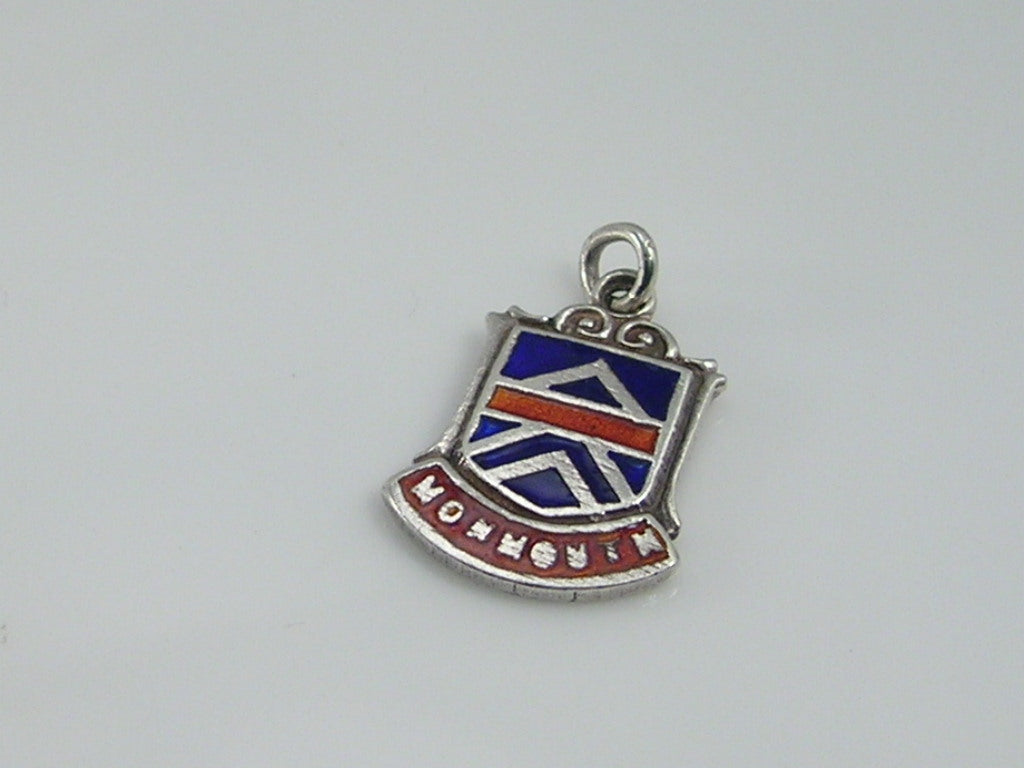 Vintage Silver Monmouth Travel Shield Charm