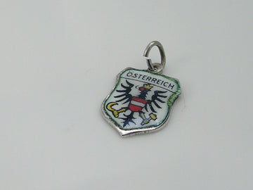 Vintage Silver Osterreich Travel Shield Charm