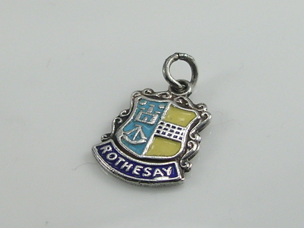 Vintage Silver Rothesay Travel Shield Charm