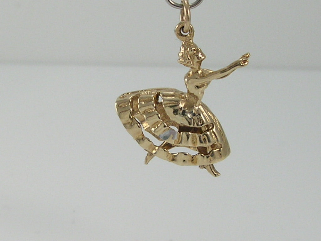 Vintage 9ct Gold Movable Ballerina Charm Pendant H/MK 1967