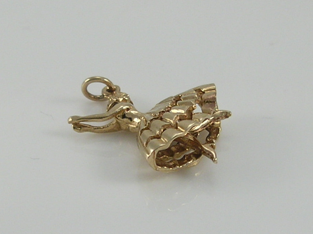 Vintage 9ct Gold Movable Ballerina Charm Pendant H/MK 1967