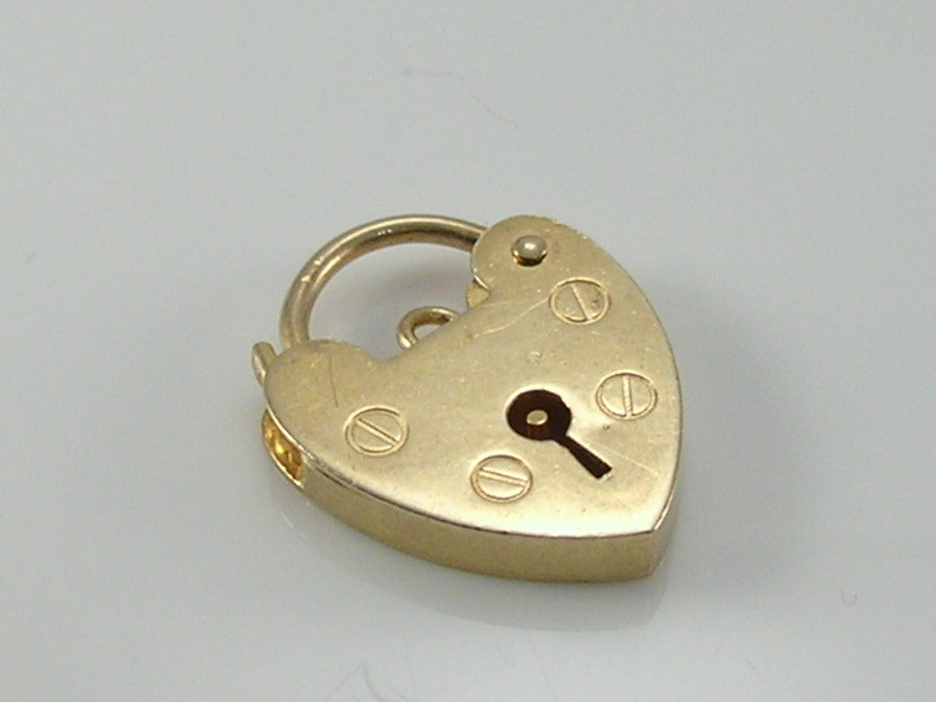 Vintage 9ct gold Padlock Bracelet Fastener H/MK 1972