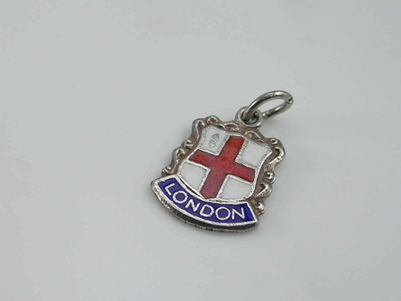 Vintage Silver London Travel Shield Charm