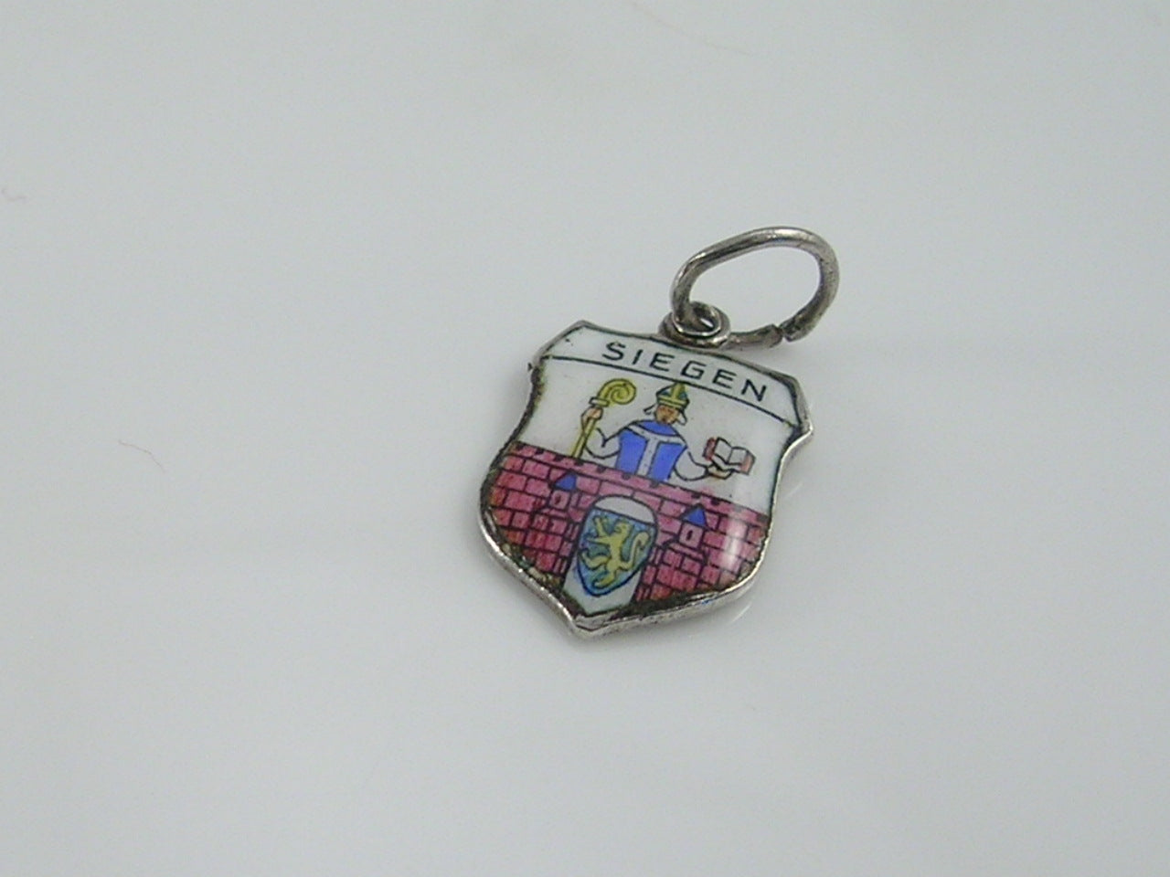 Vintage Silver Siegen Travel Shield Charm