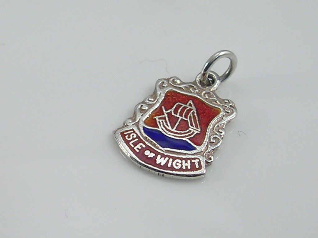 Vintage Silver Isle of Wight Travel Shield Charm
