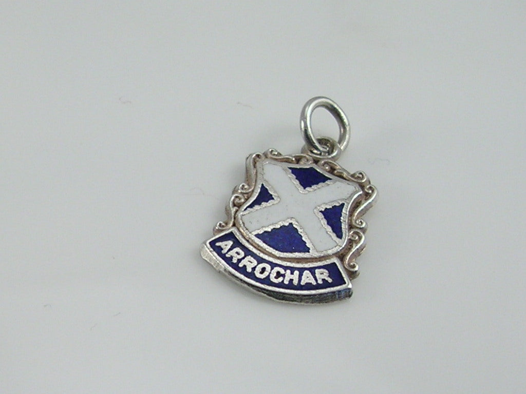 Vintage Silver Arrochar Travel Shield Charm