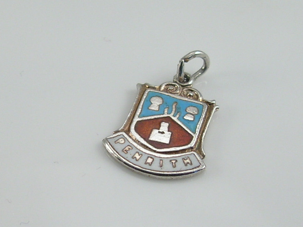 Vintage Silver Penrith Travel Shield Charm