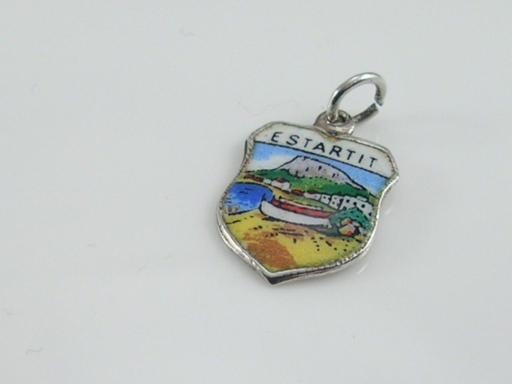 Vintage Silver Estartit Travel Shield Charm
