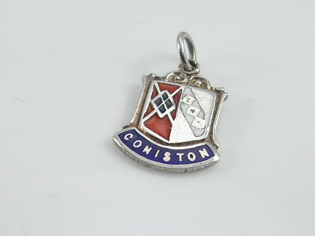 Vintage Silver Coniston Travel Shield Charm