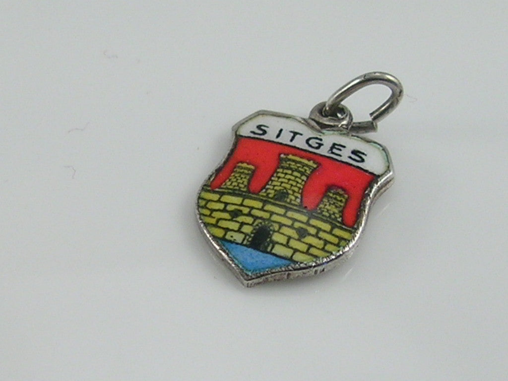 Vintage Silver Sitges Travel Shield Charm