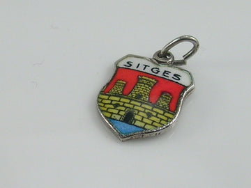Vintage Silver Sitges Travel Shield Charm