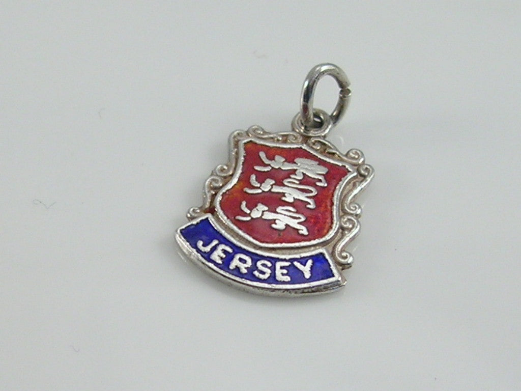 Vintage Silver Jersey Travel Shield Charm