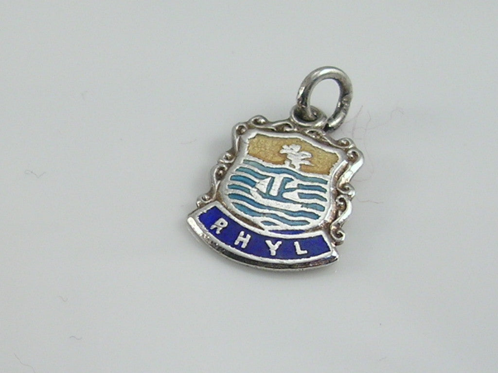 Vintage Silver Rhyl Travel Shield Charm