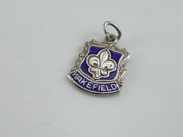 Vintage Silver Wakefield Travel Shield Charm