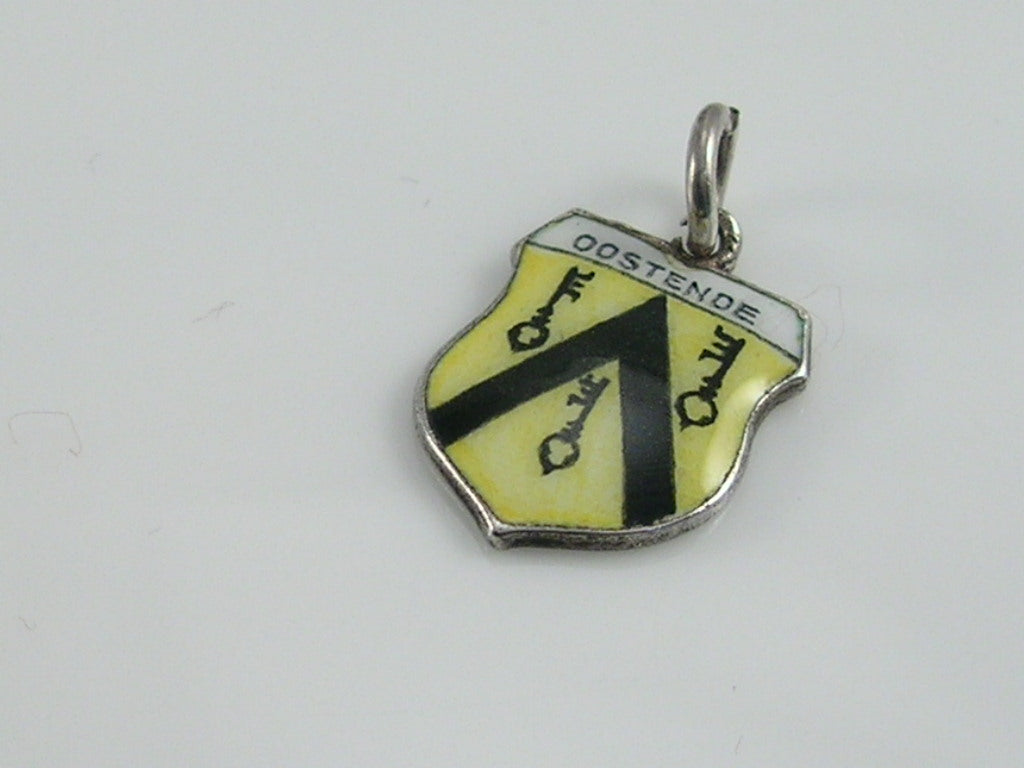 Vintage Silver Ostende Travel Shield Charm