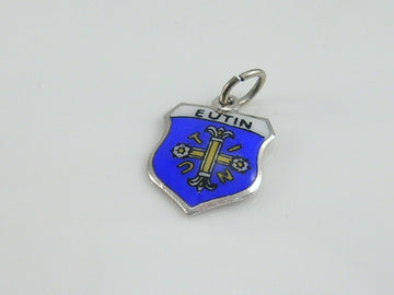 Vintage Silver Eutin Travel Shield Charm