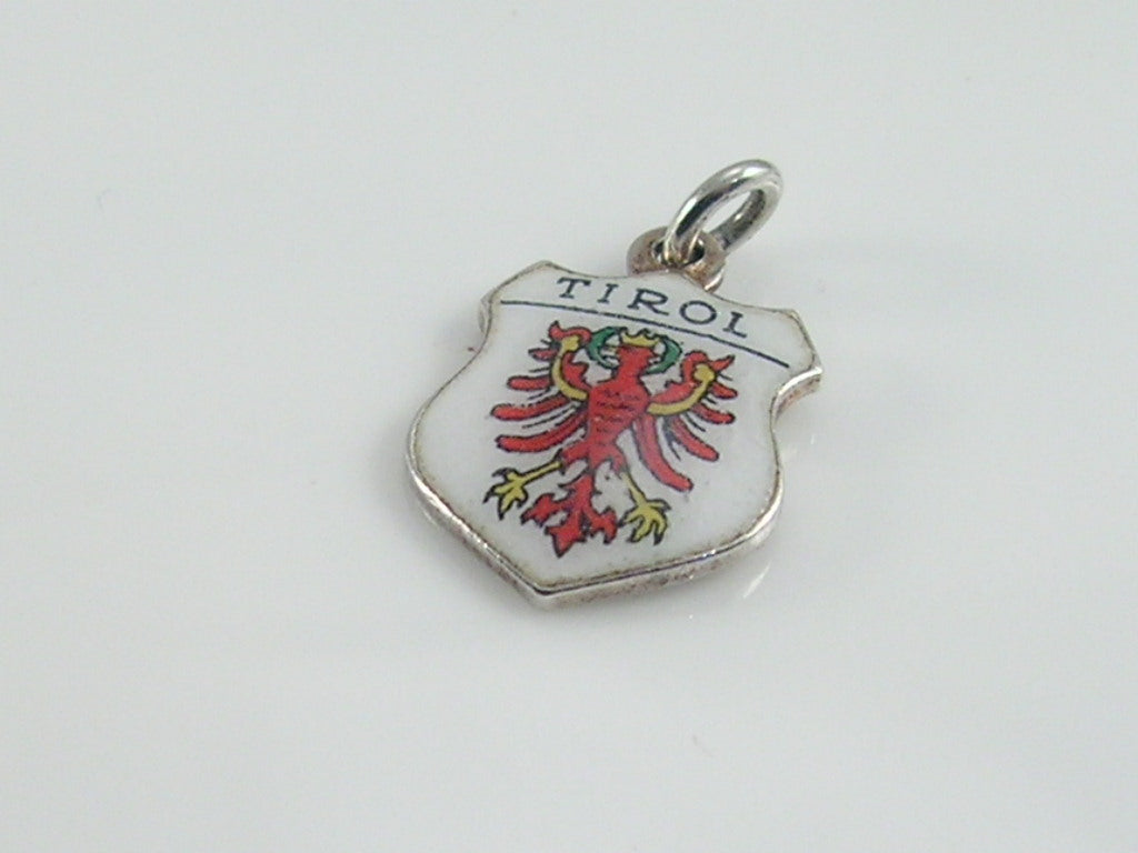Vintage Silver Tirol Travel Shield Charm