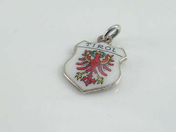 Vintage Silver Tirol Travel Shield Charm