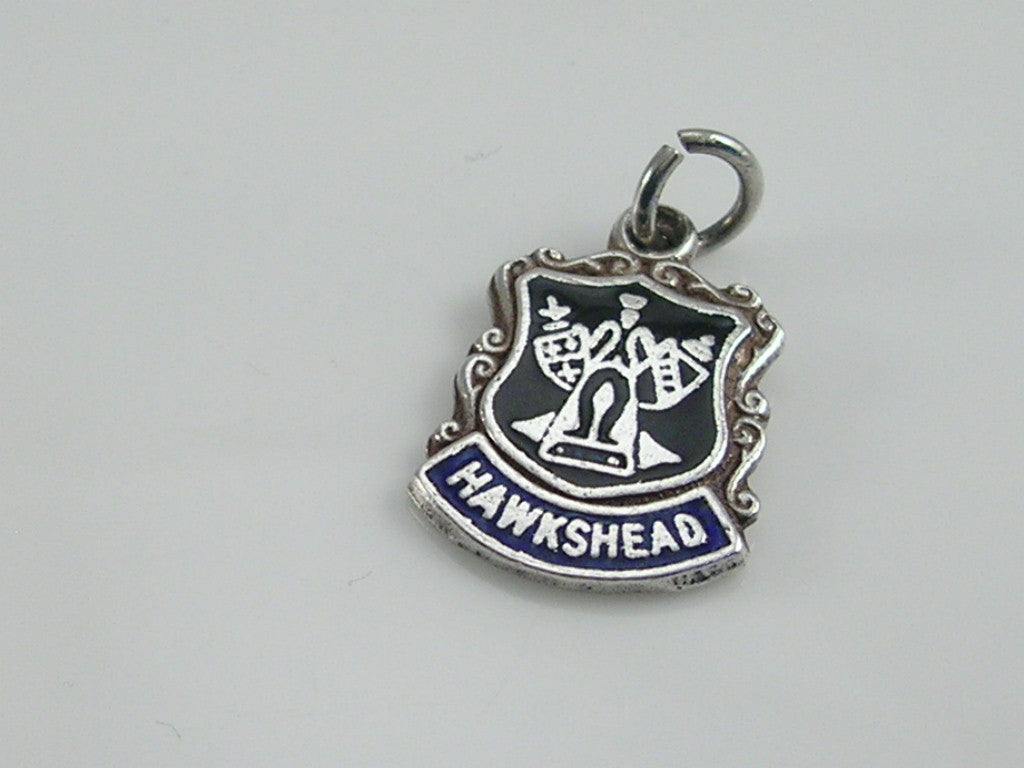 Vintage Silver Hawkshead Travel Shield Charm