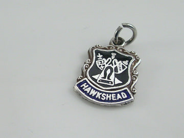 Vintage Silver Hawkshead Travel Shield Charm
