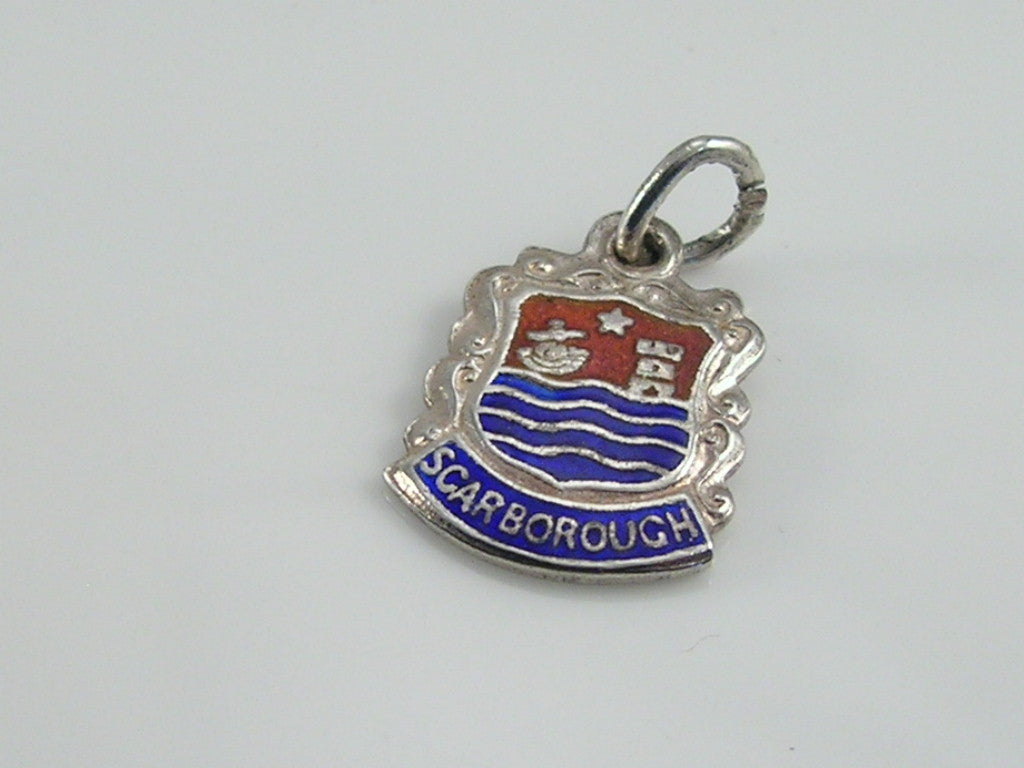 Vintage Silver Scarborough Travel Shield Charm