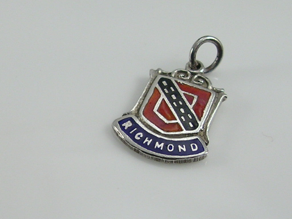 Vintage Silver Richmond Travel Shield Charm