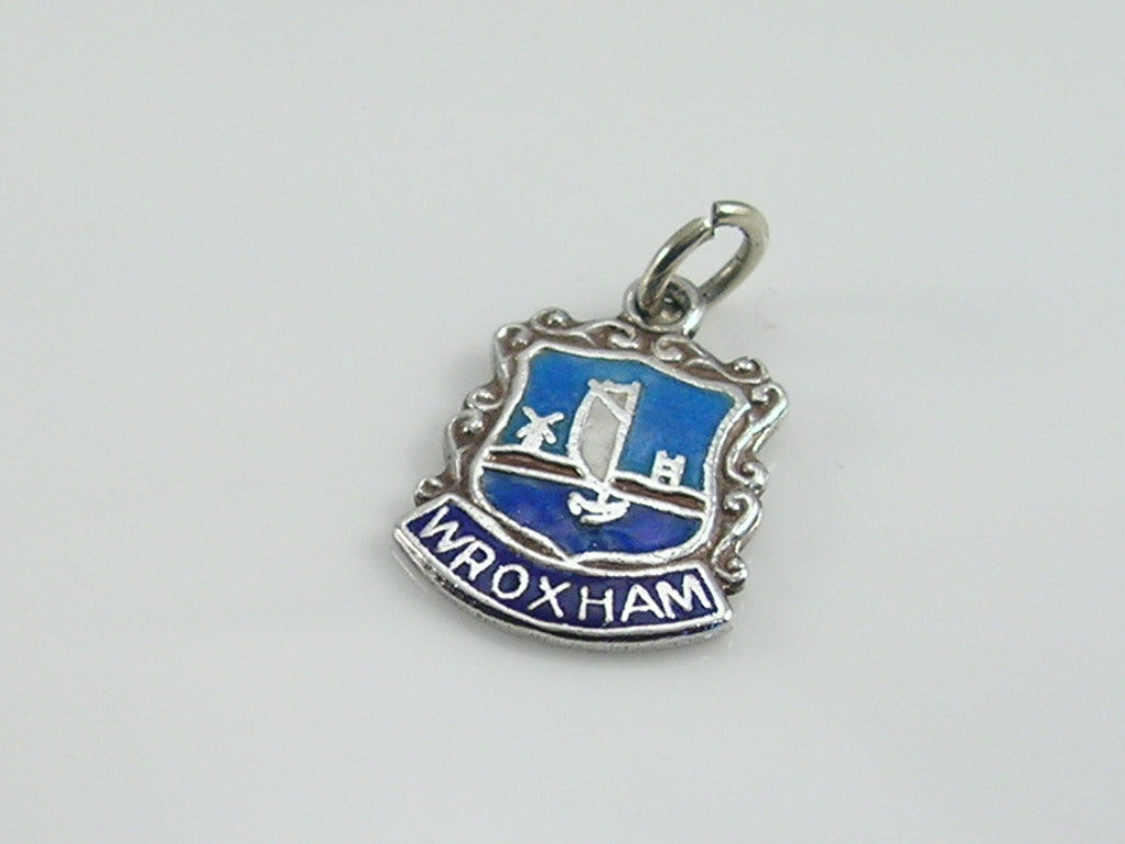 Vintage Silver Wroxham Travel Shield Charm