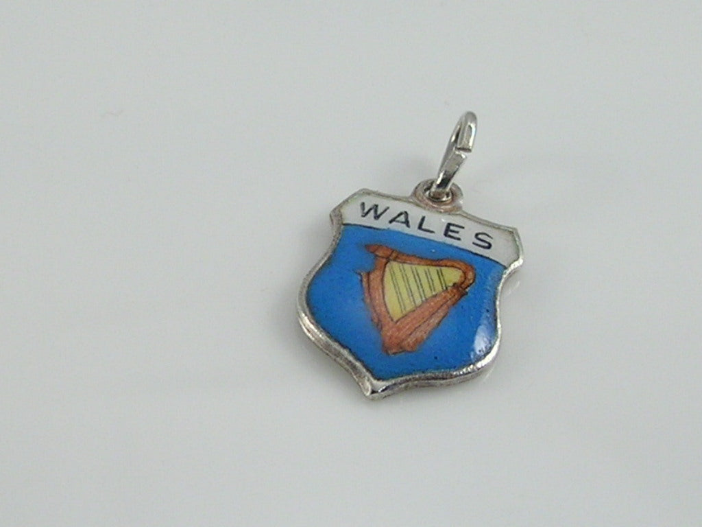 Vintage Silver Wales Travel Shield Charm