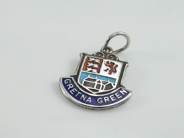 Vintage Silver Gretna Green Travel Shield Charm