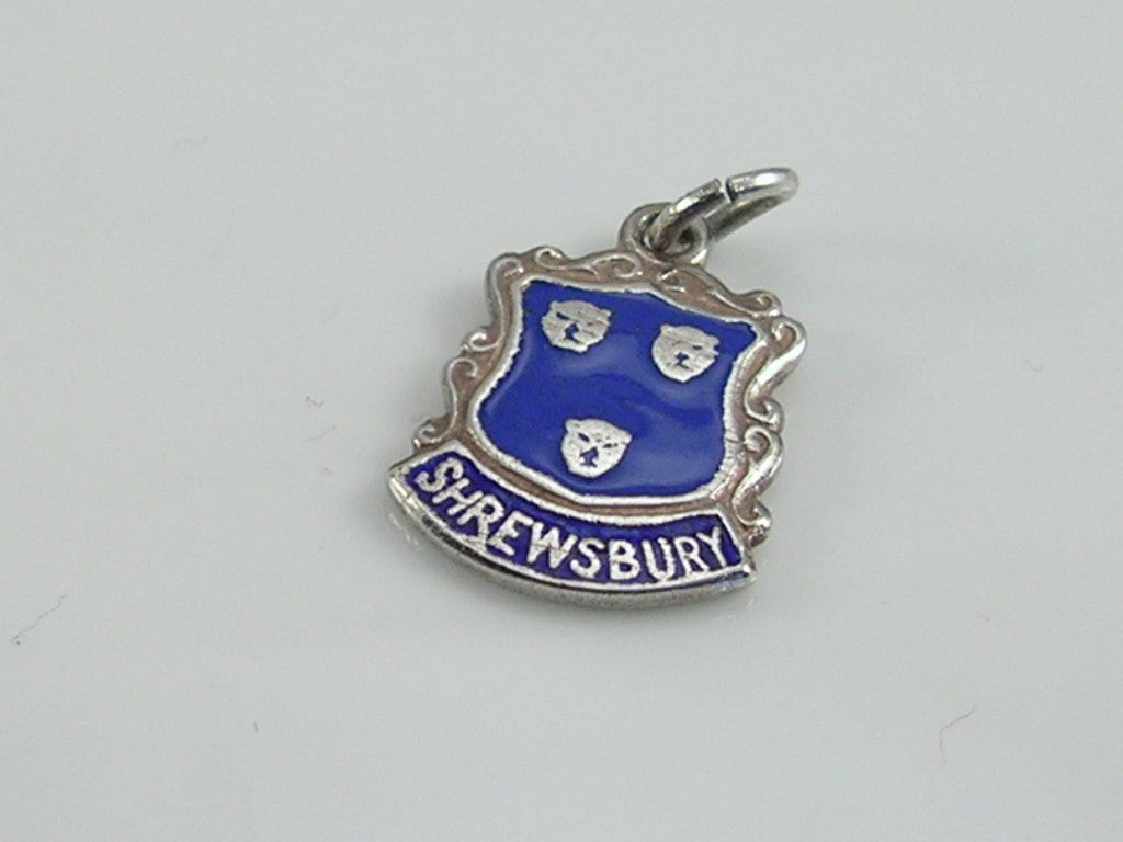 Vintage Silver Shrewsbury Travel Shield Charm