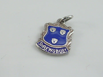 Vintage Silver Shrewsbury Travel Shield Charm