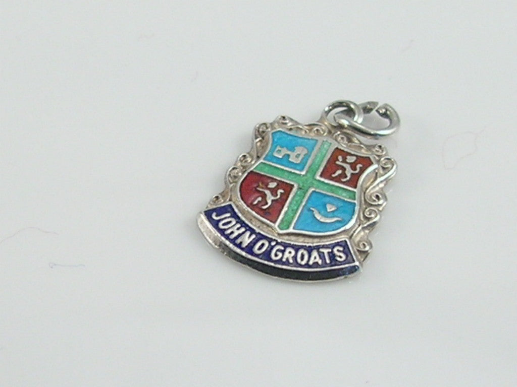 Vintage Silver John o Groats Travel Shield Charm