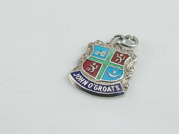 Vintage Silver John o Groats Travel Shield Charm