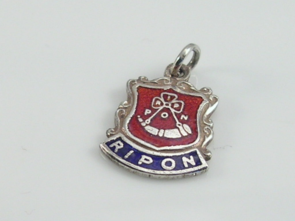 Vintage Silver Ripon Travel Shield Charm