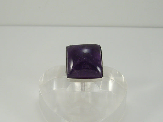 Chunky Sterling Silver Amethyst Ring