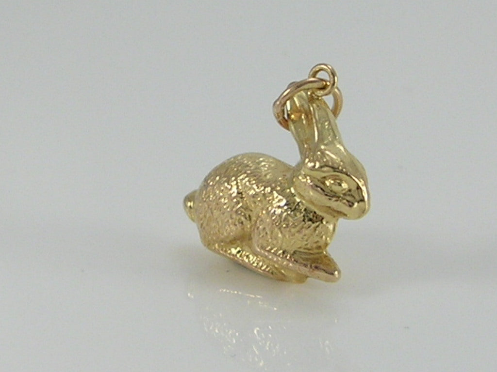 Vintage 3D 9ct Gold Rabbit Charm