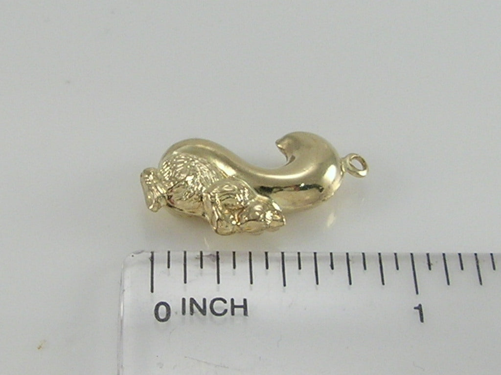 Vintage 3D 9ct Gold Squirrel Charm