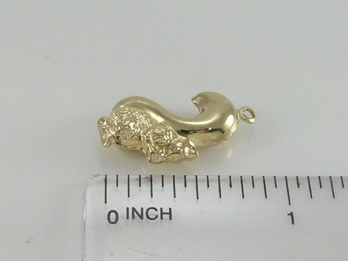Vintage 3D 9ct Gold Squirrel Charm