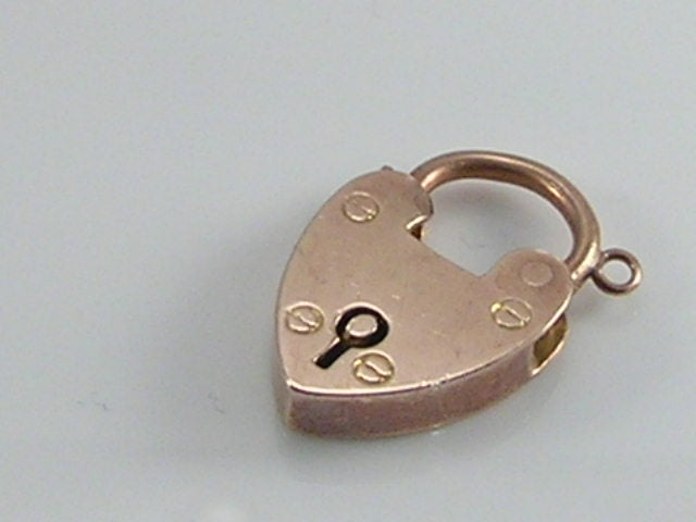 Antique Vintage 9ct Rose gold Padlock Bracelet Fastener