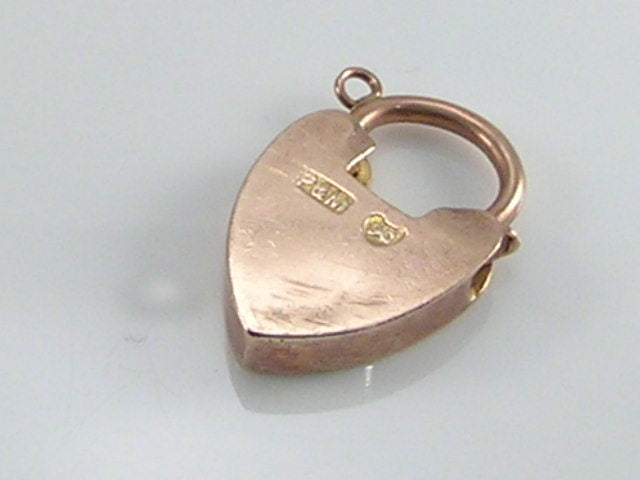 Antique Vintage 9ct Rose gold Padlock Bracelet Fastener