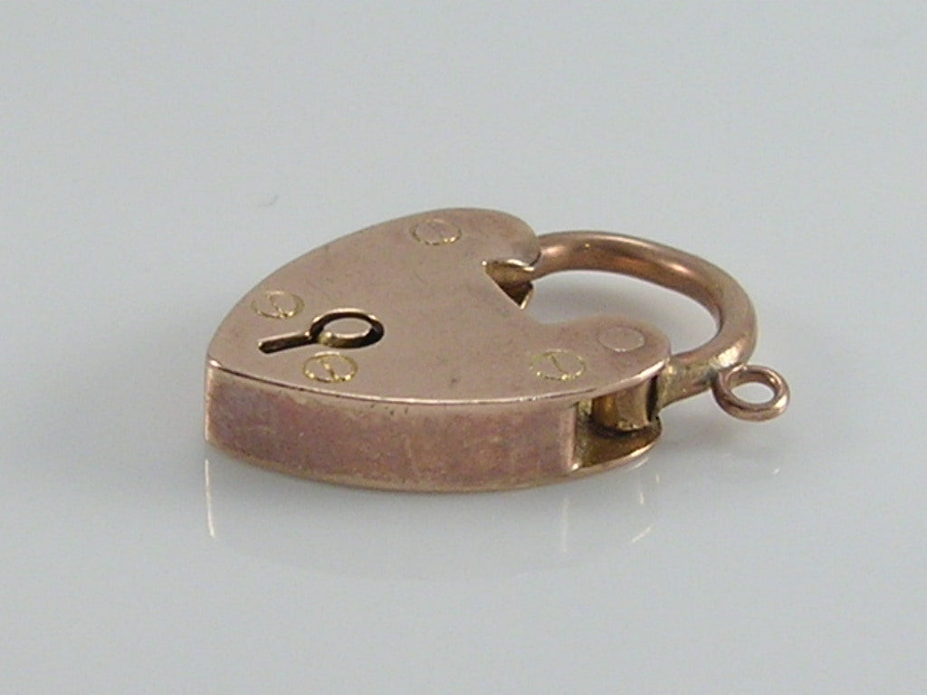 Antique Vintage 9ct Rose gold Padlock Bracelet Fastener