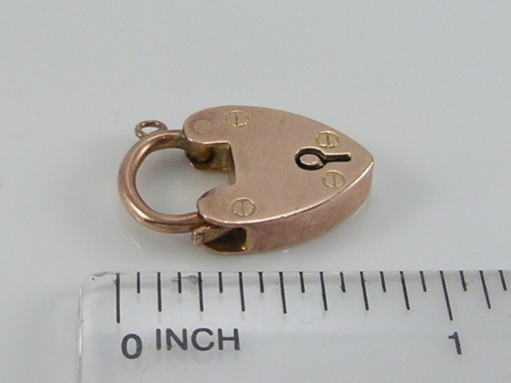 Antique Vintage 9ct Rose gold Padlock Bracelet Fastener