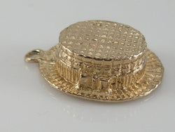 Vintage 3D 9ct Gold Straw Boater Hat Charm H/MK 1972  FM