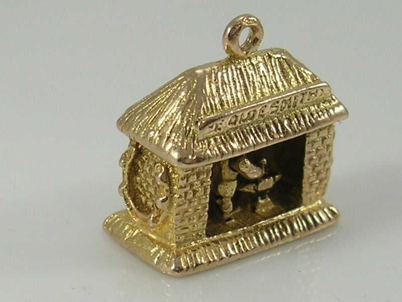 Vintage 3D 9ct Gold Movable Ye Old Smithy Blacksmith Charm H/MK 1959 GJLd