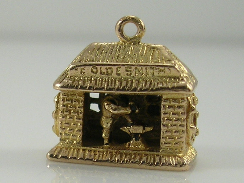 Vintage 3D 9ct Gold Movable Ye Old Smithy Blacksmith Charm H/MK 1959 GJLd